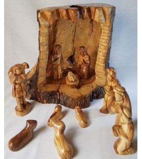 Large Tree Stump Nativity -...